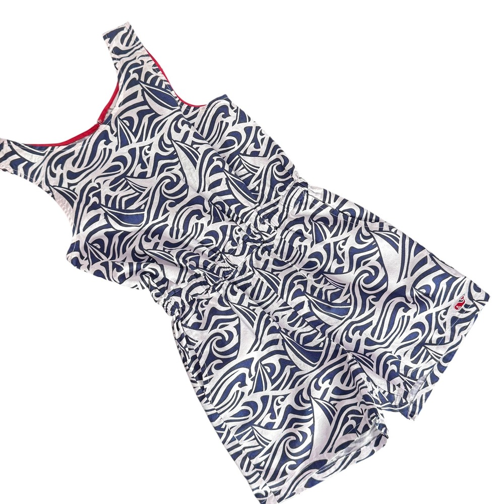 Toddler Girls Nautical Sailboat‎ One Piece Romper Size 5T Preppy Coastal Blue